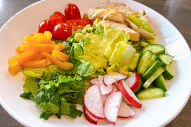 Grilled Chicken Mango Salad with Mango Cilantro Dressing