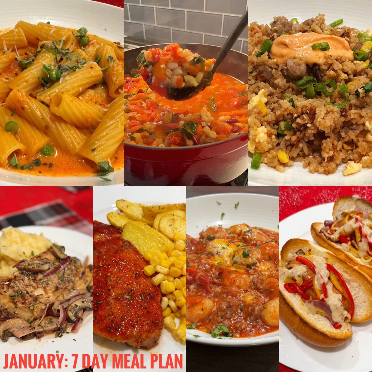 January: 7 Day Meal Plan – Honeybears & Sydneybeans