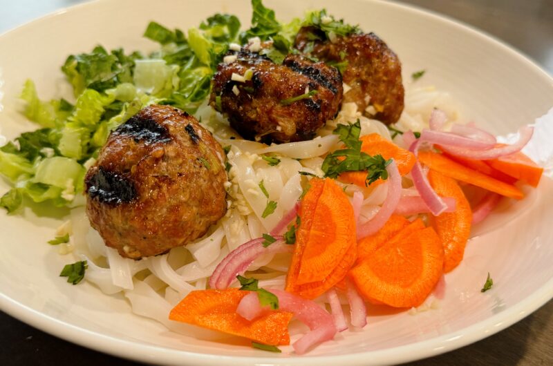 Bun Cha - Vietnamese Grilled Pork Meatballs with Noodles