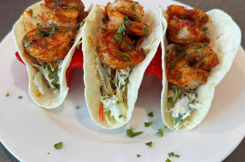 Cilantro Lime Shrimp Tacos with Creamy Slaw