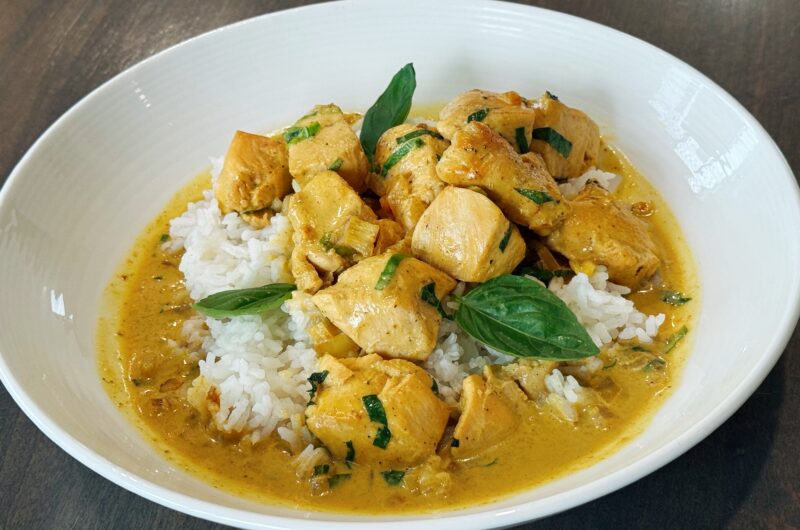 Spiced Coconut Basil Chicken with Rice