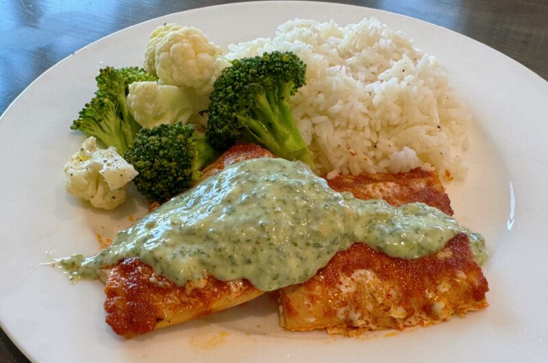 Salmon with Basil Sauce