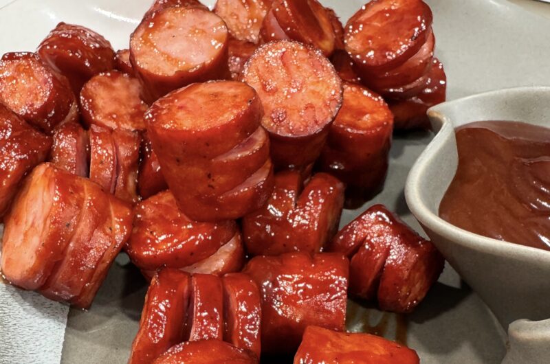 Maple BBQ Hasselback Kielbasa Bites