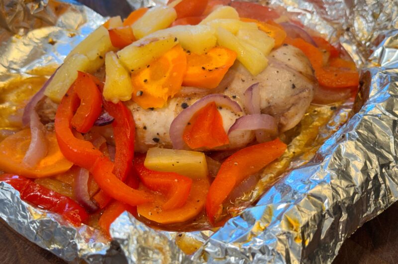 Hawaiian BBQ Chicken Pineapple Foil Packets