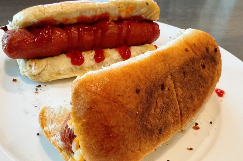 Garlic Bread Grilled Cheese Hot Dog