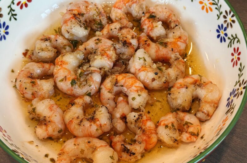 Grilled Spot Prawns with Garlic Herb Butter
