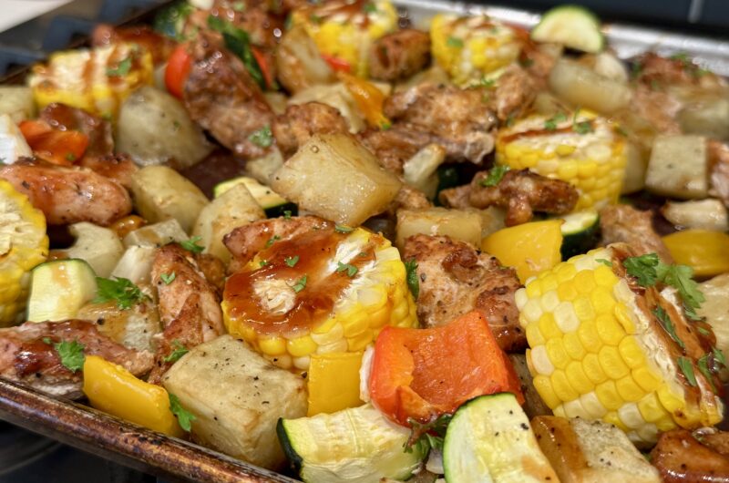 Sheet Pan BBQ Pork Chops and Veggies